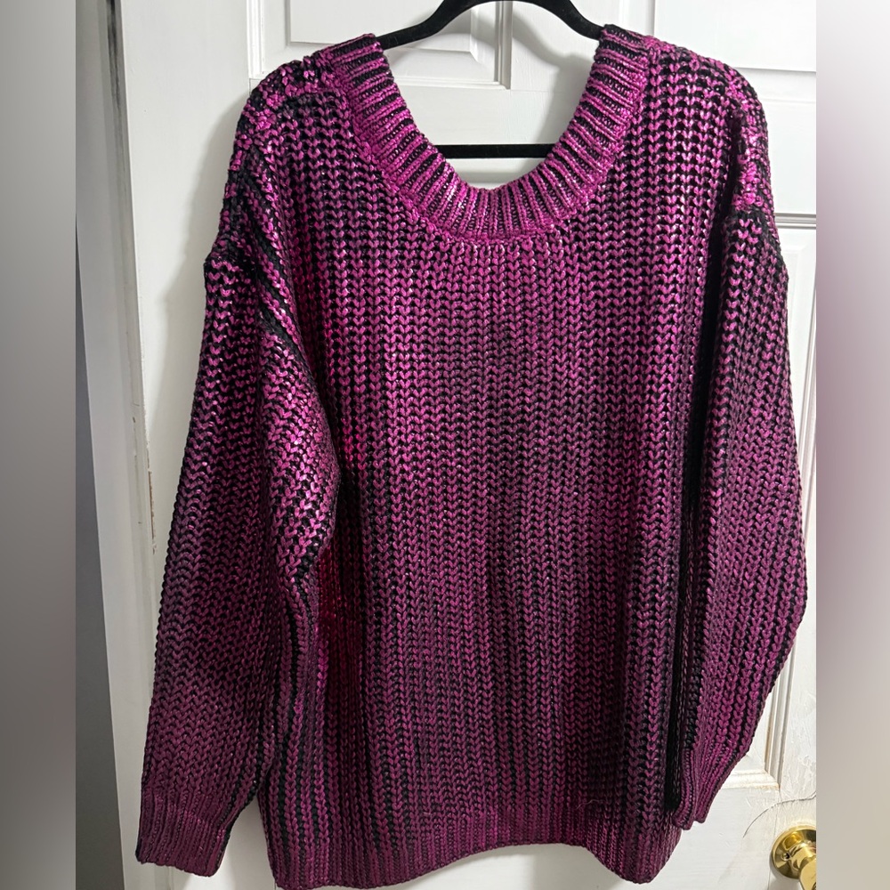 Pink Metallic Vici Sweater